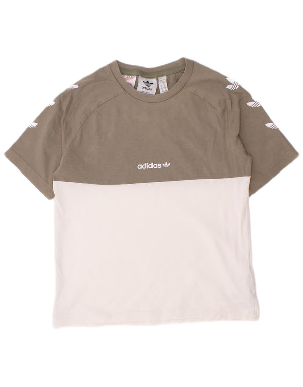Tricou grafic Adidas pentru băieți Top 6-7 ani, alb, bumbac color bloc