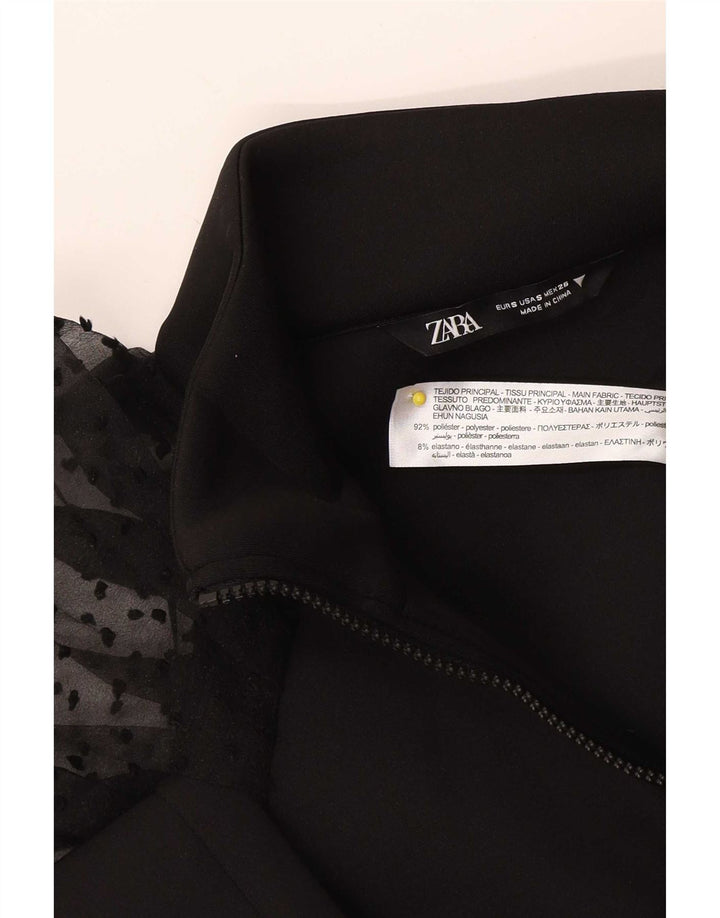 Top cardigan pentru femei Zara UK 10, poliester negru mic