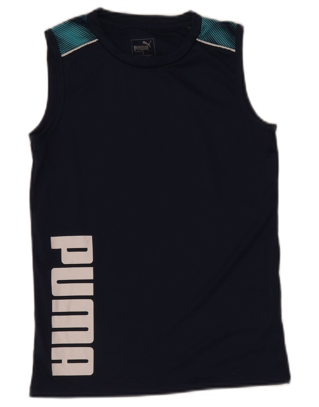 Vesta grafică PUMA pentru băieți, 7-8 ani, poliester bleumarin