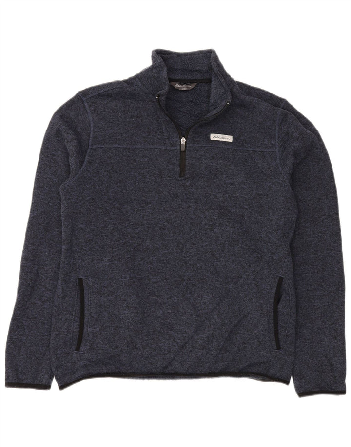 EDDIE BAUER Hanorac cu fermoar pentru bărbați Pulover mare, albastru bleumarin, poliester