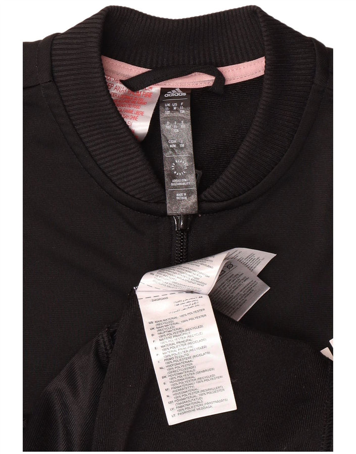 Jachetă de trening pentru fete ADIDAS 11-12 ani poliester negru