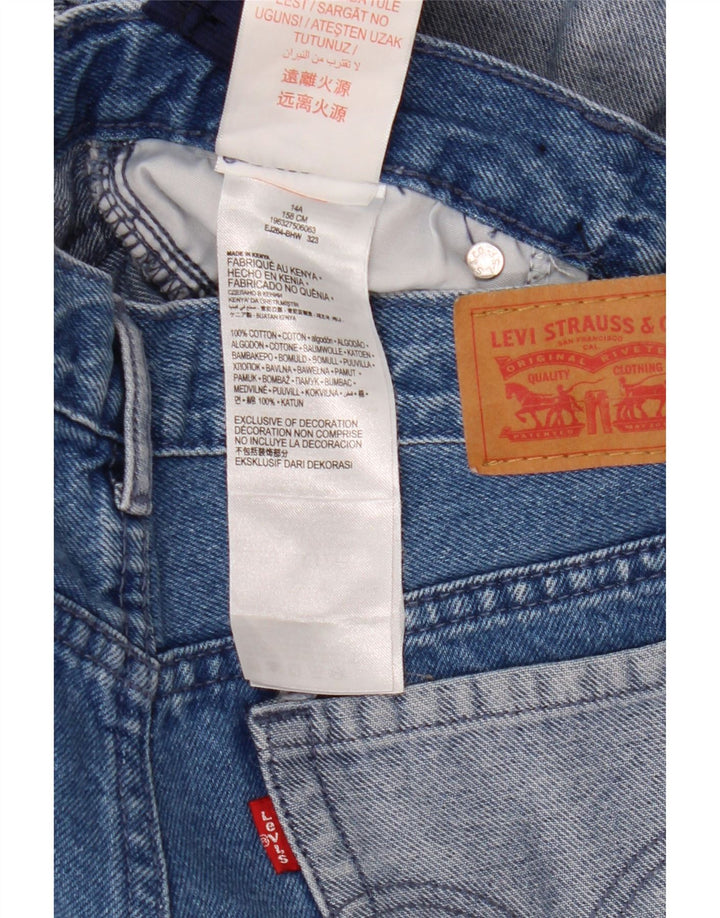 Blugi fete cu picioare largi LEVI'S 13-14 ani W26 L31 albastru bumbac color bloc