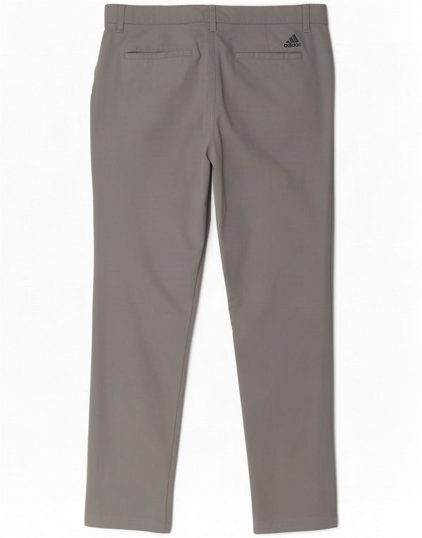 Adidas Mens Straight Trousers W34 L32 Grey Polyester