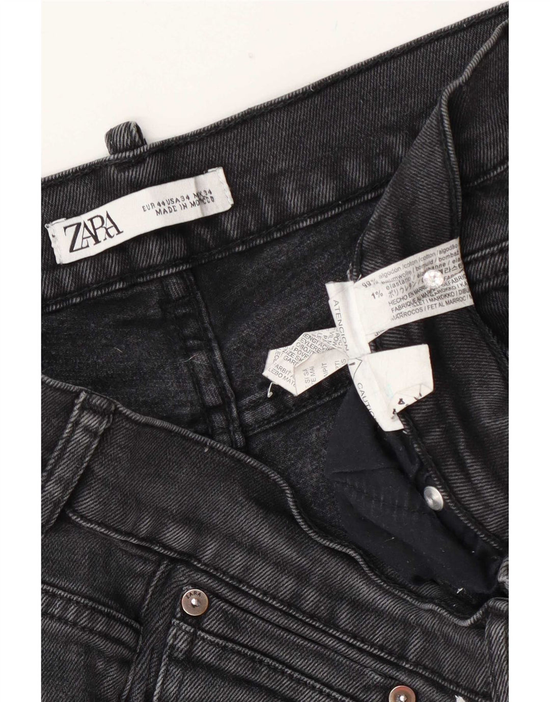 Blugi slim pentru bărbați Zara EU 44 Large W34 L30 Gri Poliester
