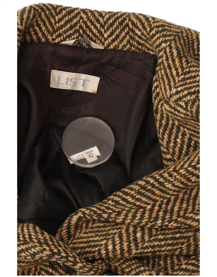 Pardesiu vintage pentru femei IT 42 Medium Khaki Herringbone