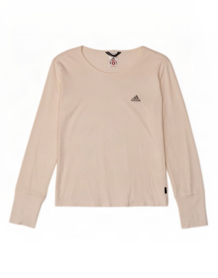 Adidas pentru femei Top cu mânecă lungă UK 14 Medium White