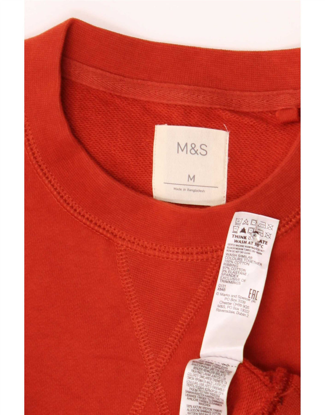 Pulover pentru bărbați Marks & Spencer, bumbac roșu mediu