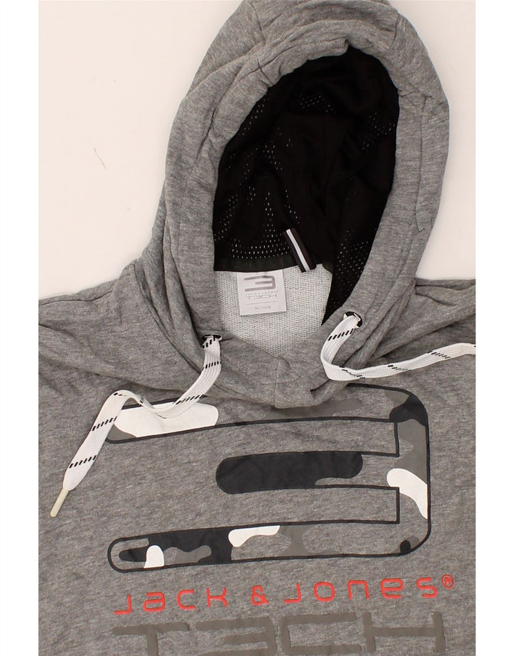 JACK & JONES Mens Graphic Hoodie Jumper Medium Grey Cotton Vintage Jack & Jones and Second-Hand Jack & Jones from Messina Hembry 