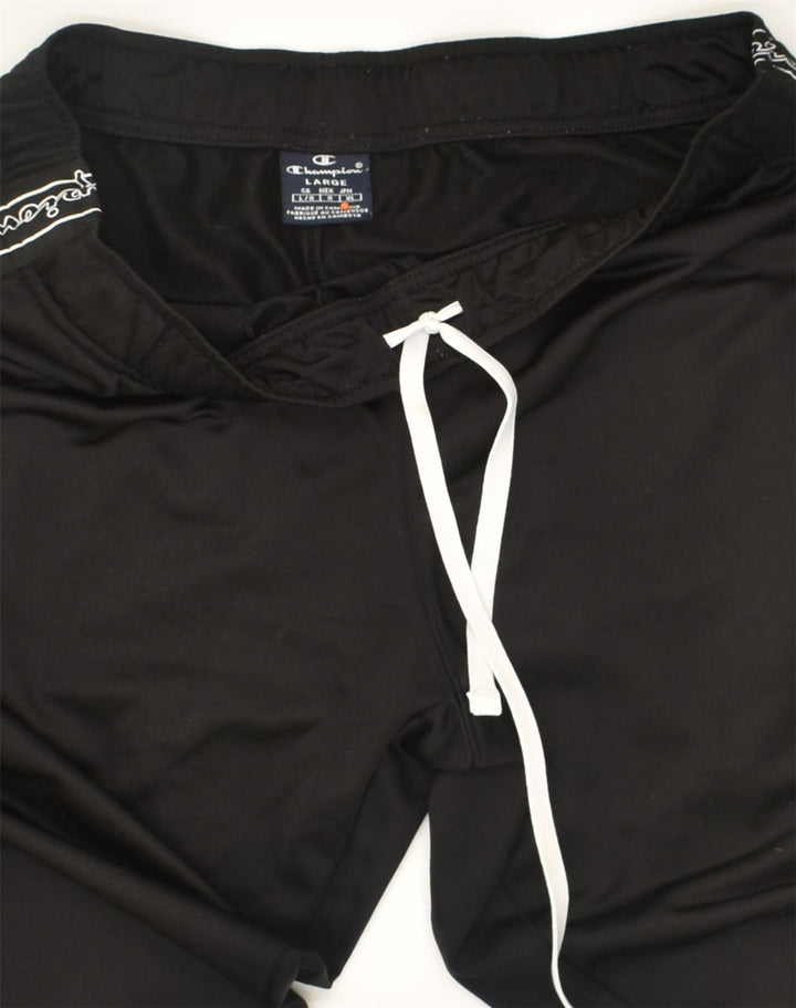 Pantaloni de trening grafic pentru bărbați CHAMPION Pantaloni de jogging, mari, negru, poliester