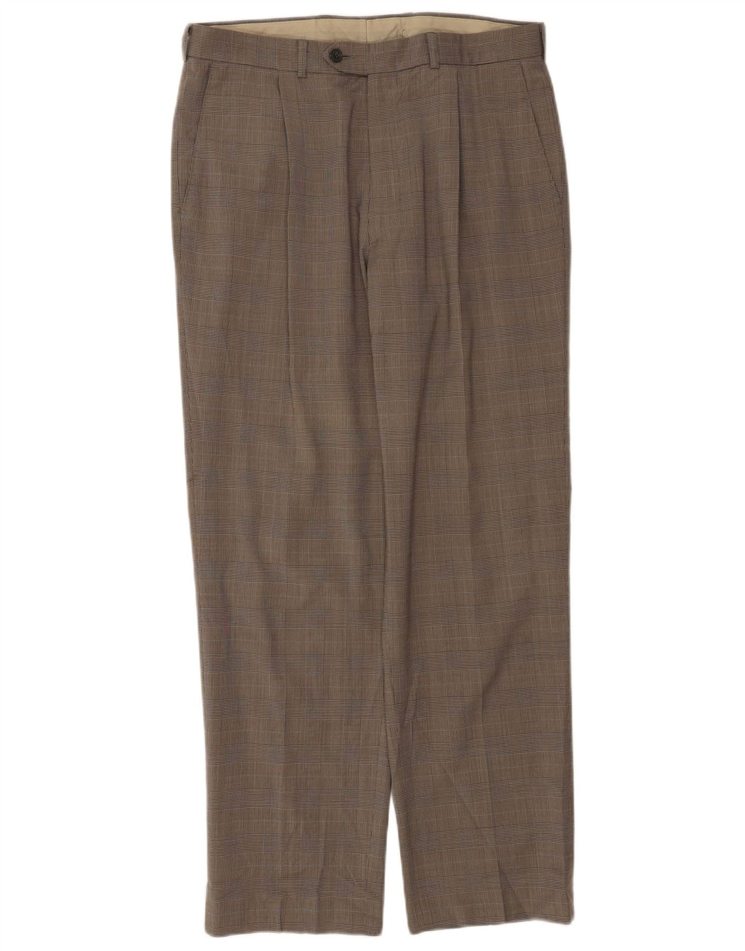 Pantaloni de costum pentru bărbați Marks & Spencer L34 L30 Bej Houndstooth