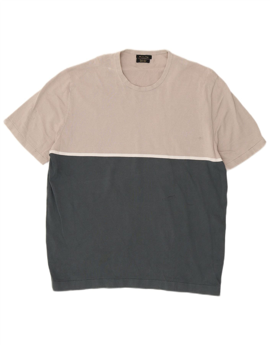 Pulover Massimo Dutti pentru bărbați cu gât roșu, XL, gri, bloc de culoare