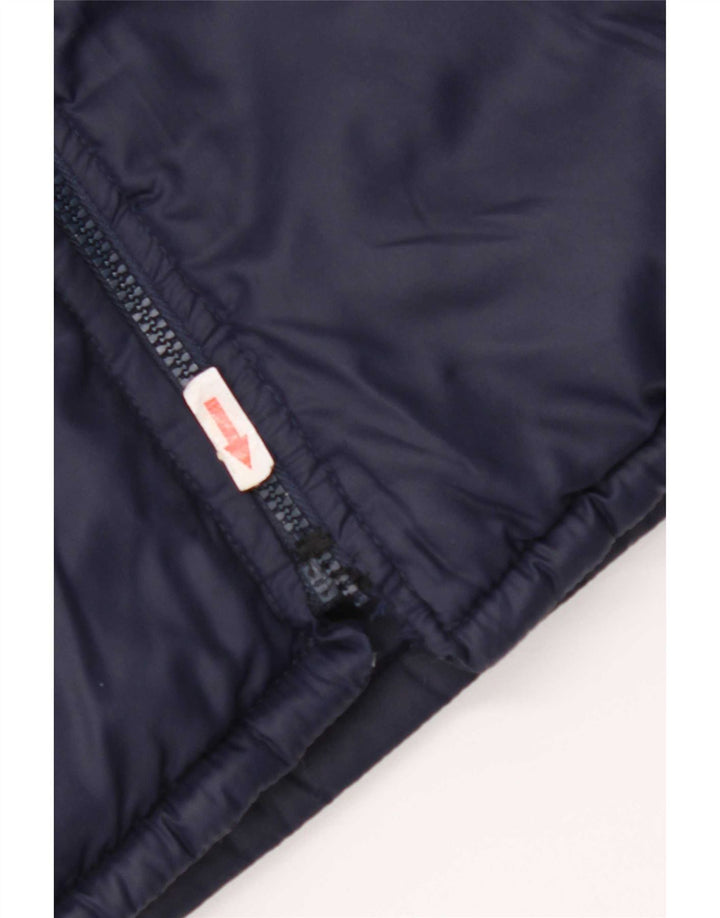 Jachetă căptușită reversibilă vintage pentru bărbați UK 38 Medium Bleumarin Colorblock