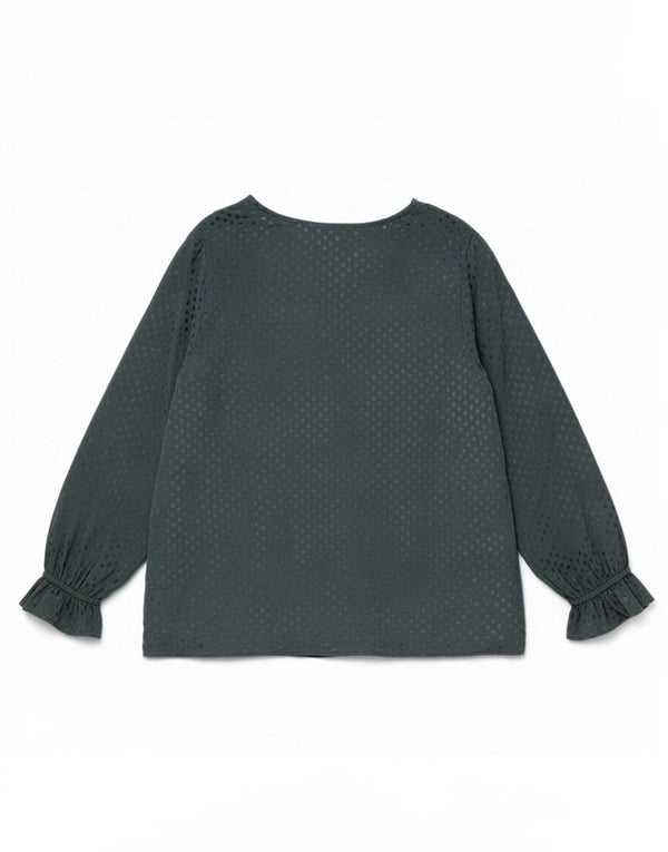 Crew Clothing Bluză cu mânecă lungă pentru femei Top UK 12 Medium Green Polka Dot