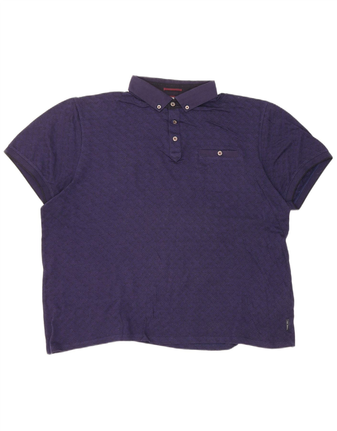 Tricou polo pentru bărbați Ted Baker Mărimea 6 2XL Bumbac cu carouri bleumarin