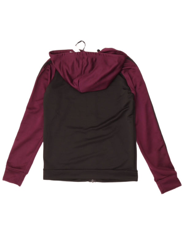 Pulover Adidas pentru femei, cu fermoar, cu capota, UK 12/14 Medium Black Colorblock