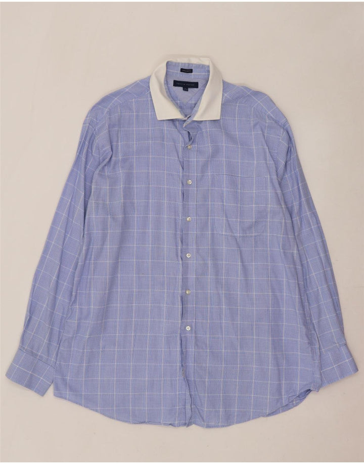 Cămașă pentru bărbați Tommy Hilfiger, cu o formă regulată, mărimea 17 XL, cu carouri albastre