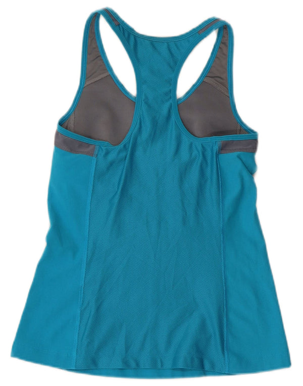 Top cu vestă grafică NIKE Dri Fit pentru femei UK 12 Medium Blue Colorblock