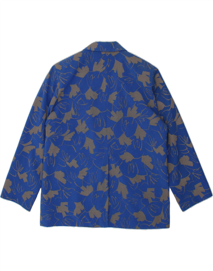 VINTAGE Womens Abstract Pattern 1 Button Blazer Jacket UK 14 Large Blue Vintage Vintage and Second-Hand Vintage from Messina Hembry 