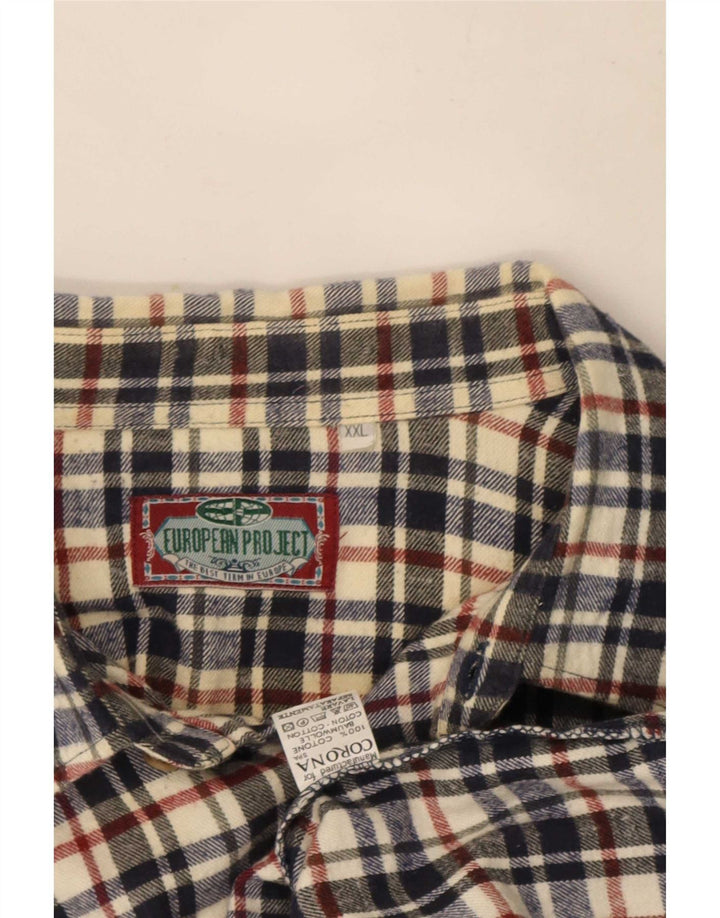 Cămașă de flanel pentru bărbați European Project 2XL, bumbac cu carouri multicolore