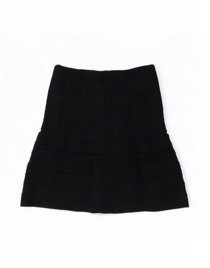 Fusta mini tricotată pentru femei Zara Medium W28 Bumbac negru