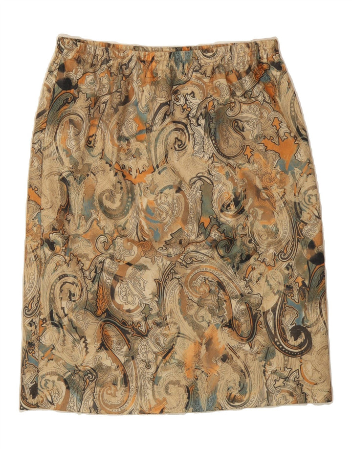 VINTAGE Womens Straight Skirt W30 Medium  Beige Floral Vintage Vintage and Second-Hand Vintage from Messina Hembry 