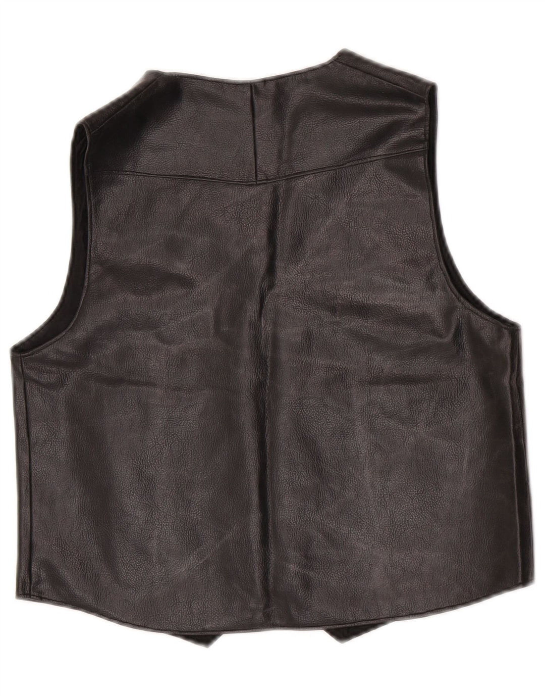 Vestă din piele vintage pentru femei UK 14 Medium Black