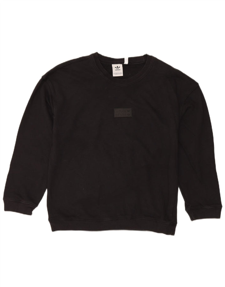 Pulover Adidas pentru bărbați, bumbac mediu negru