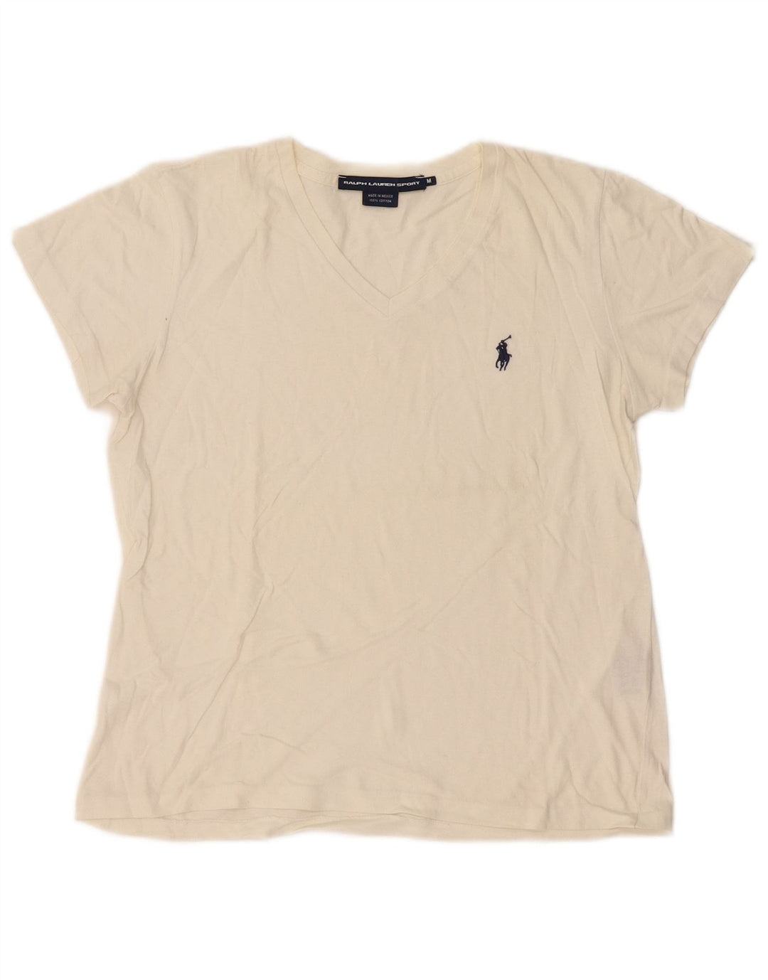 Tricou Ralph Lauren pentru femei Top UK 12 Medium Off White Bumbac