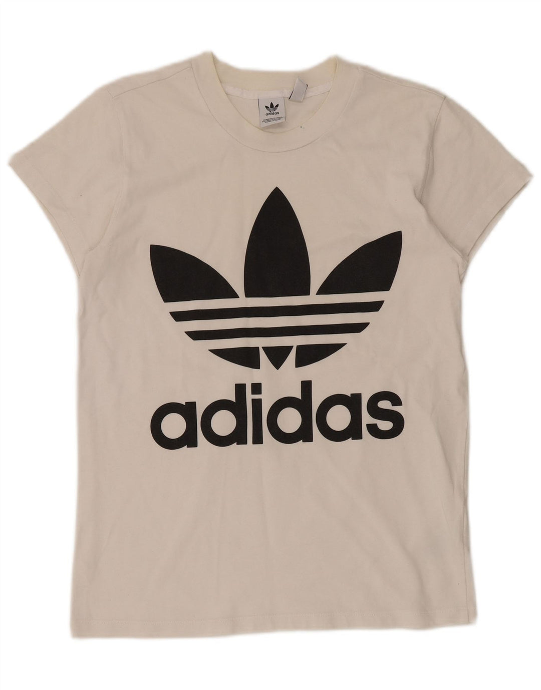 Tricou grafic supradimensionat pentru femei ADIDAS UK 2 2XS Bumbac alb