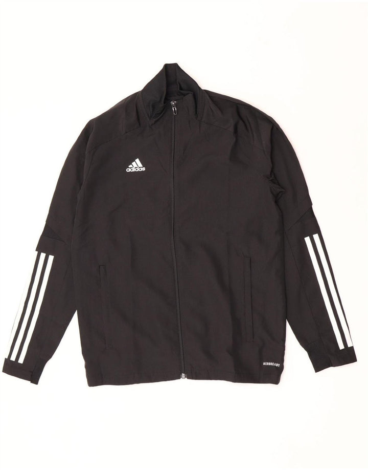 Jachetă Adidas Aeroready pentru trening pentru băieți 11-12 ani, poliester negru