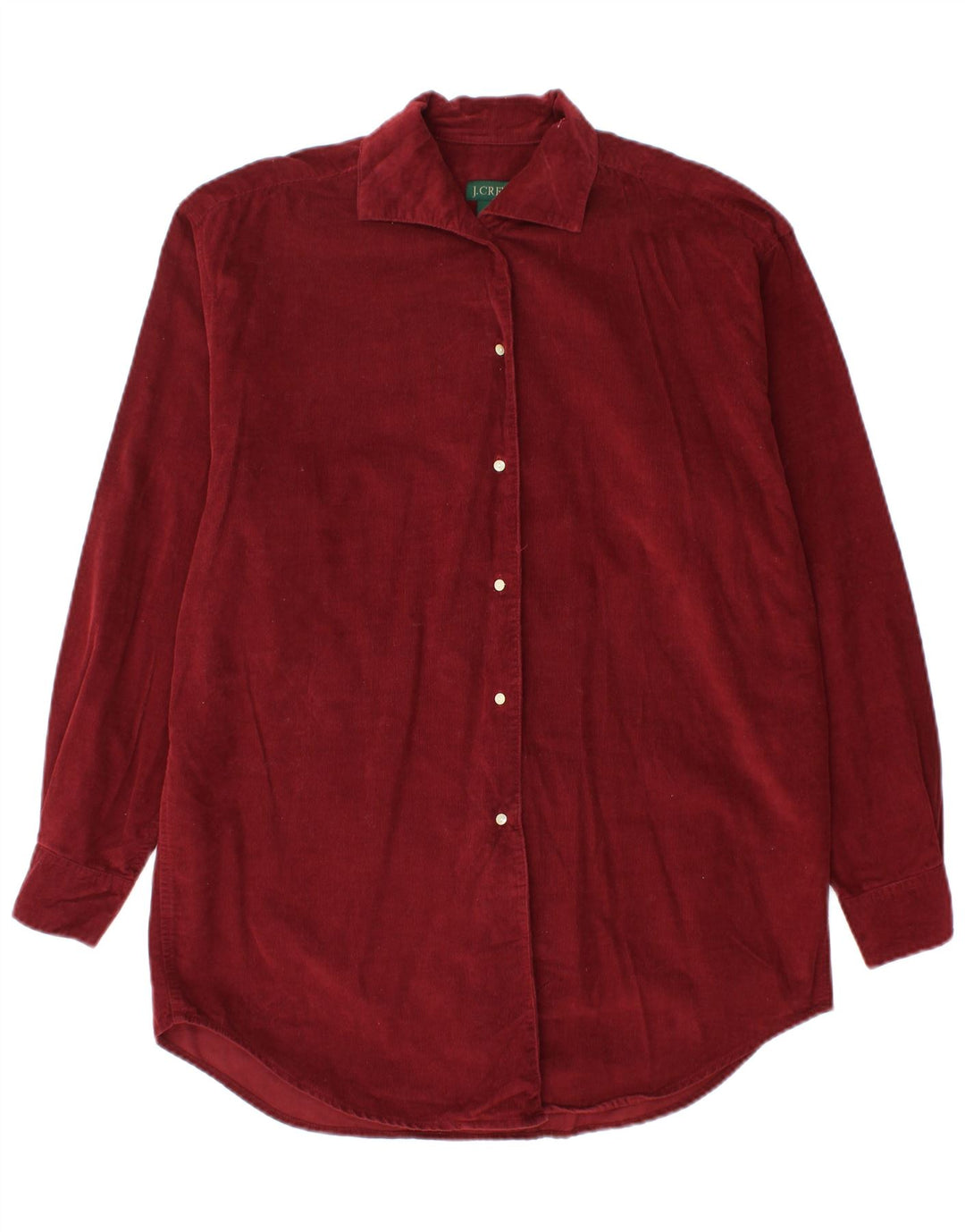 Cămașă oversize din velur pentru femei J. CREW UK 10 Bumbac Burgundy mic