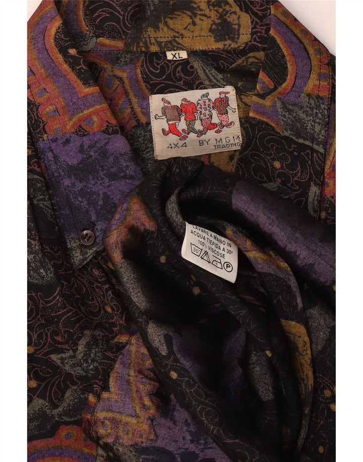 Cămașă Vintage pentru bărbați XL Multicolor Paisley Viscose