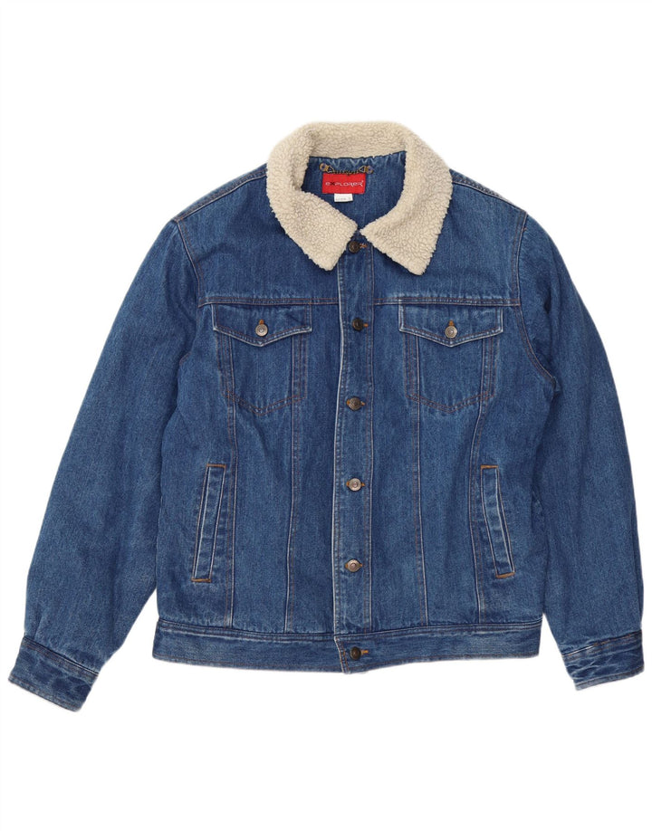 Jachetă Sherpa de denim pentru bărbați EXPLORER IT 52 XL Bumbac albastru