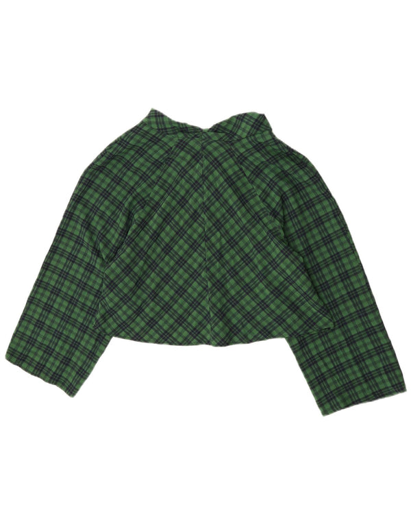 Bluză supradimensionată cu mâneci 3/4 pentru femei Zara UK 10 Small Green Check