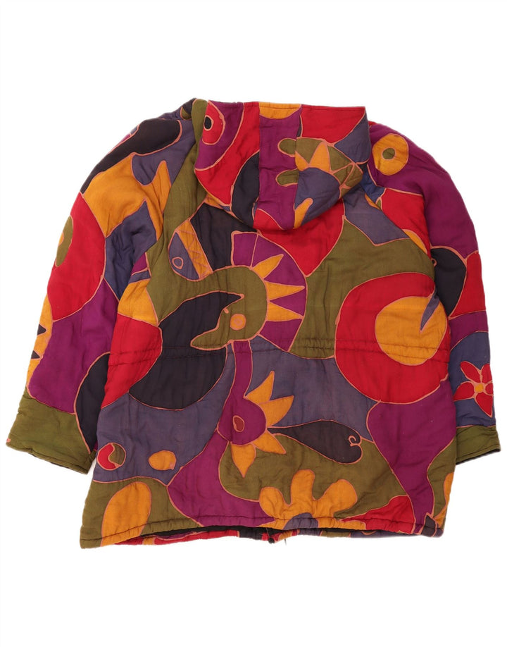 Jachetă vintage pentru femei, cu model abstract, ruptură de vânt UK 16, mare, multicoloră