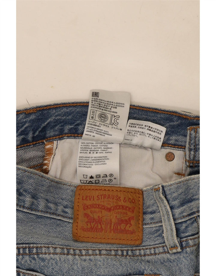 Fusta mini denim distressed pentru femei Levi's W28 bumbac albastru mediu