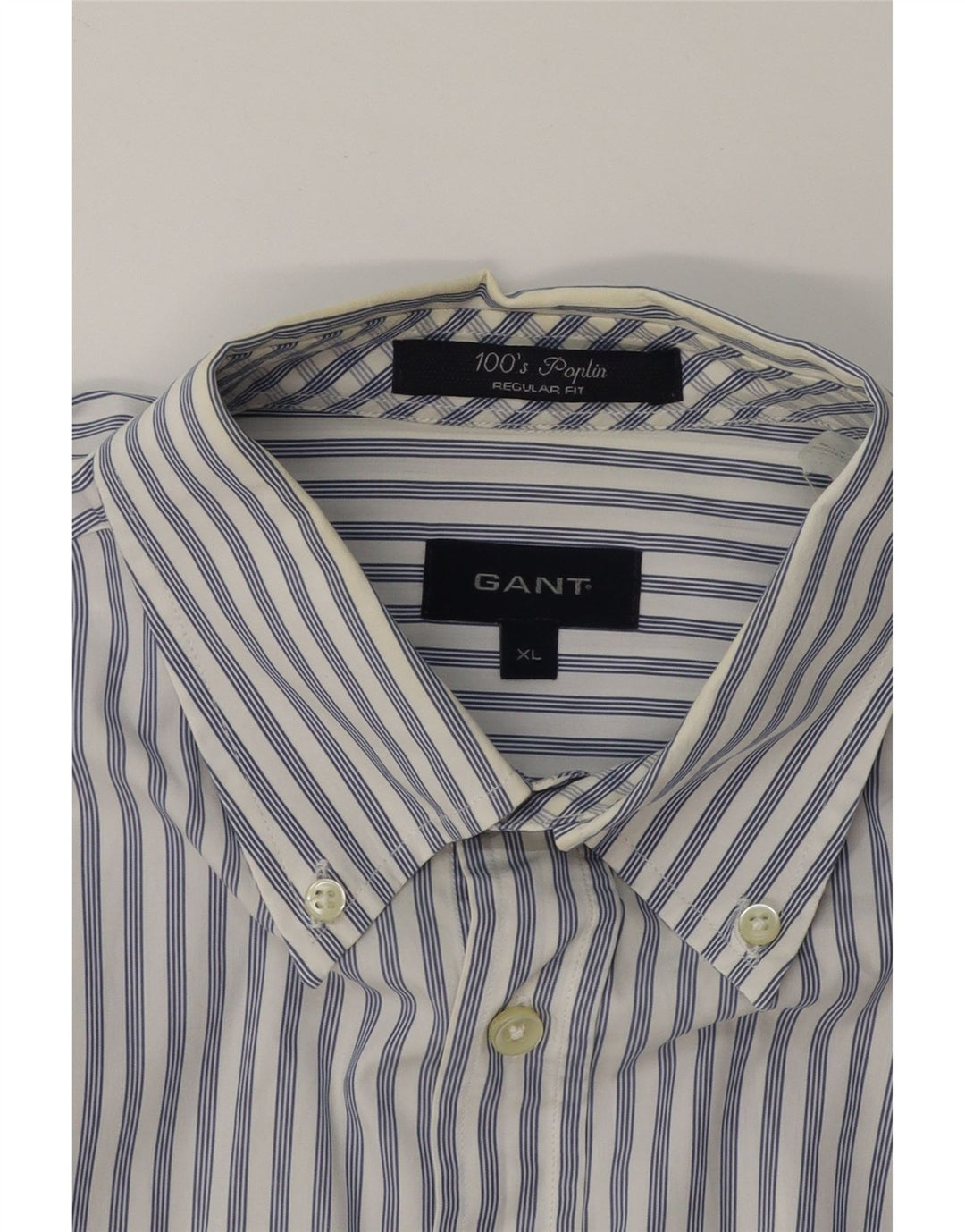 GANT Mens Regular Fit Shirt XL Blue Pinstripe Cotton Vintage Gant and Second-Hand Gant from Messina Hembry 