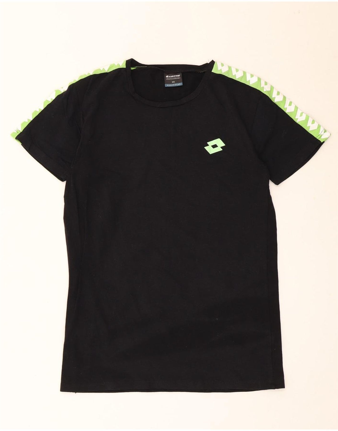 Tricou grafic Lotto pentru bărbați Top mediu negru din bumbac color bloc