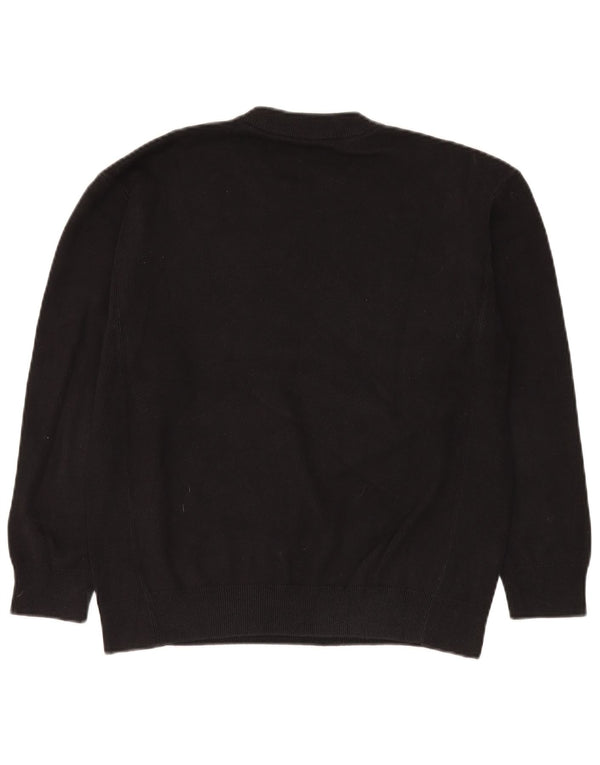 Zara Mens Crew Neck Jumper Sweater Medium Black Cotton