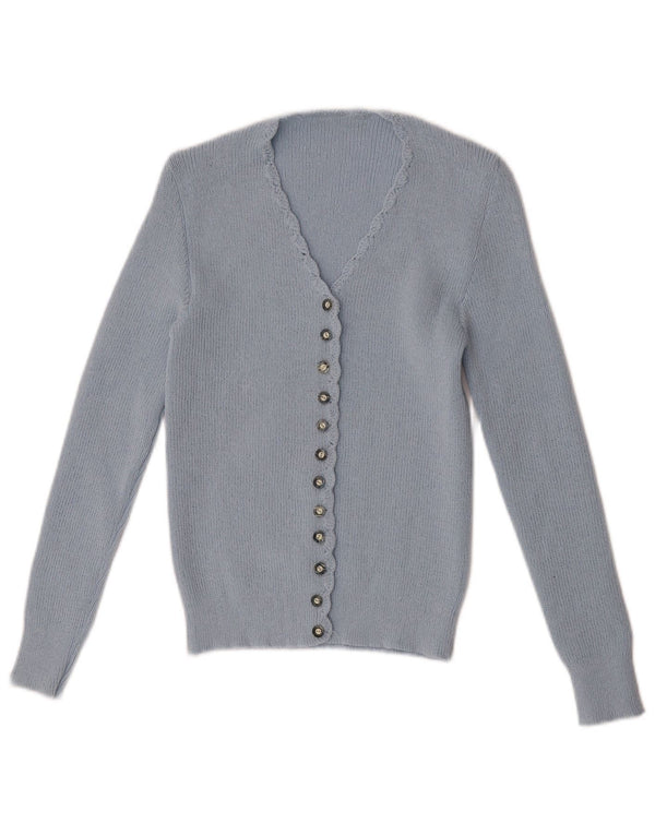 Pulover Cardigan Vintage pentru Damă UK 4 XS Albastru