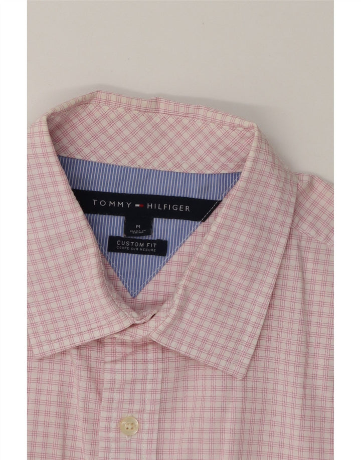 TOMMY HILFIGER Mens Custom Fit Shirt Medium Pink Check Cotton Vintage Tommy Hilfiger and Second-Hand Tommy Hilfiger from Messina Hembry 