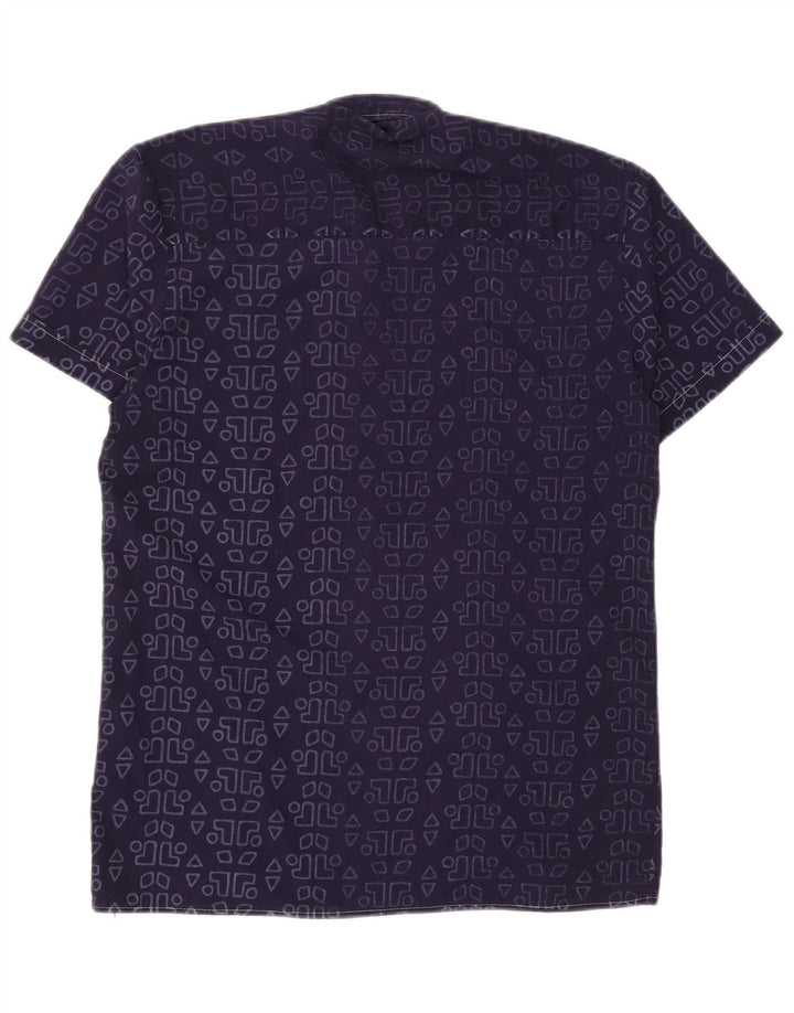Cămașă Vintage pentru bărbați cu grafică Mărimea 39/40 Mediu Bleumarin Geometric