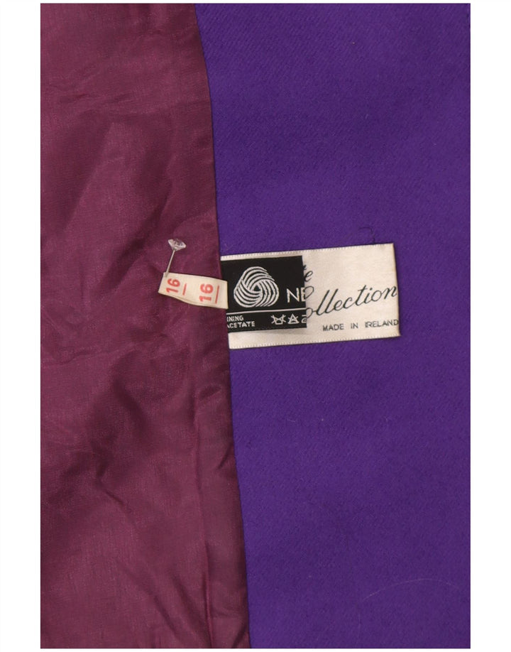 Palton supradimensionat pentru femei vintage UK 16 lână mov mare