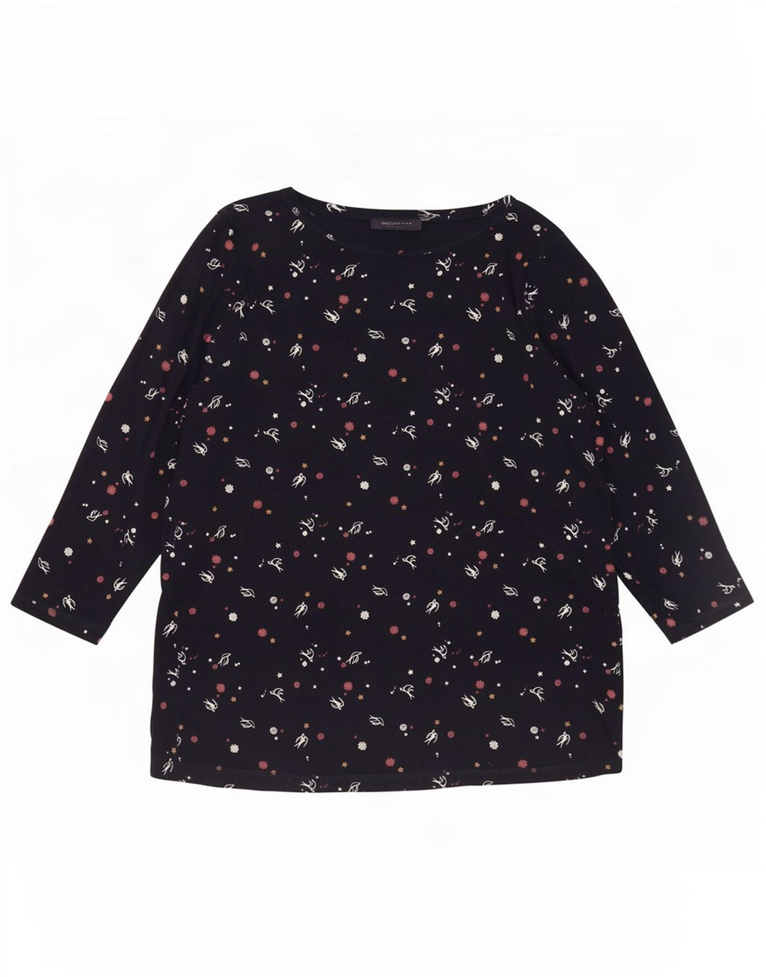Top cu mâneci 3/4 pentru femei Marks & Spencer, cu model abstract, UK 20 2XL, bleumarin