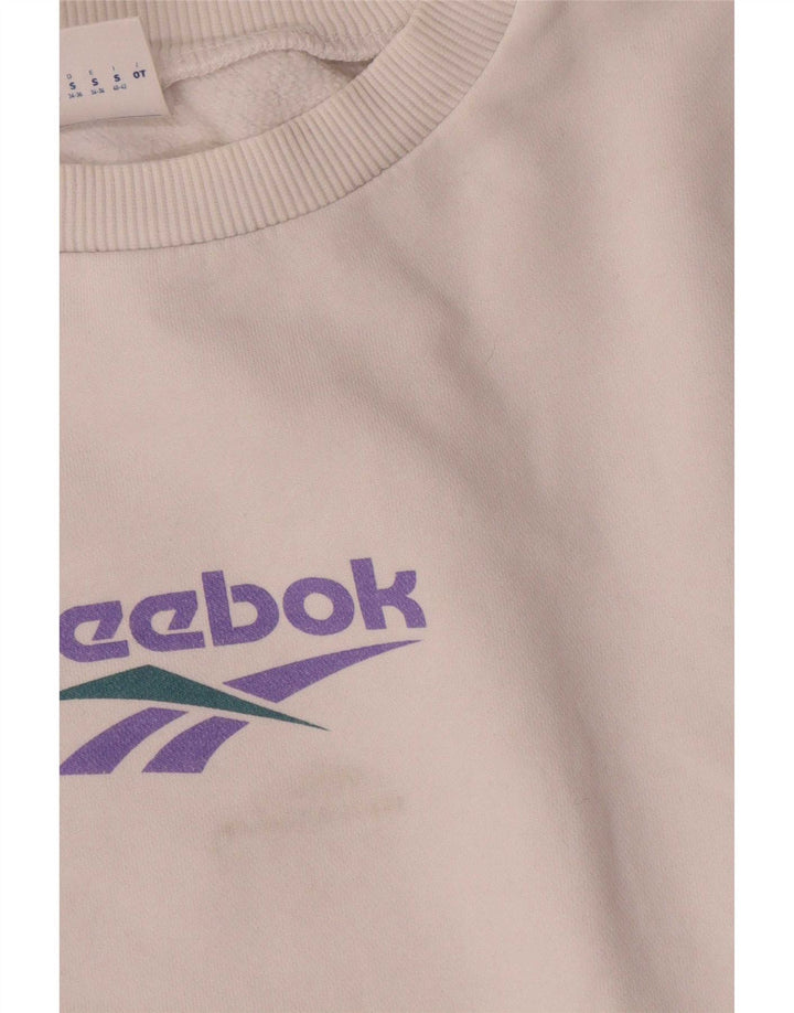 Pulover pentru femei Reebok Crop Oversized, UK 8/10 Small White