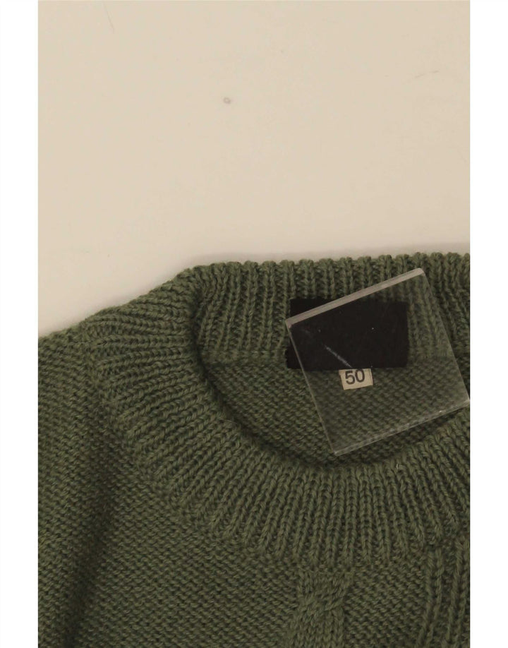 Pulover vintage pentru bărbați cu gât roșu IT 50 verde mediu