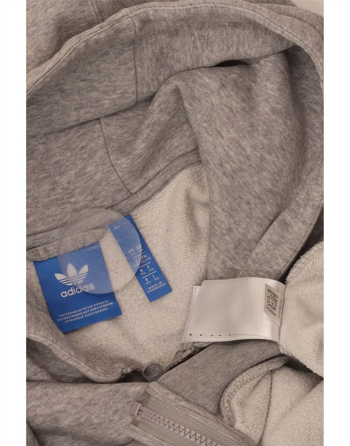 Pulover ADIDAS pentru bărbați, cu trei dungi, cu capota cu fermoar, XL, gri pete