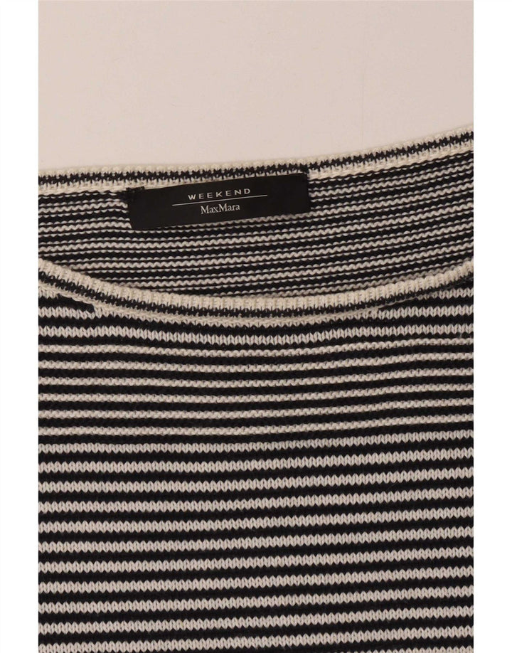 Max Mara Top de weekend pentru femei cu mânecă lungă UK 16, mare, negru, cu dungi