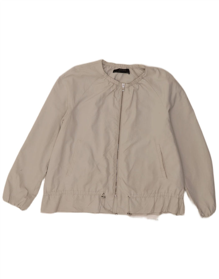 Bomber pentru femei Zara UK 16, mare, gri, poliester