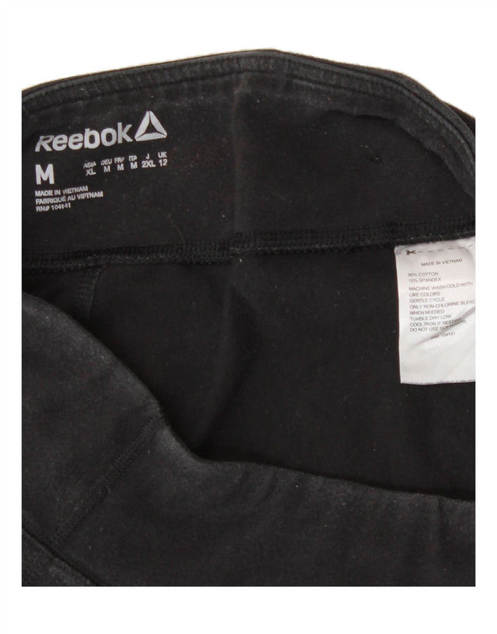 REEBOK Womens Leggings UK 12 Medium Black Cotton Vintage Reebok and Second-Hand Reebok from Messina Hembry 